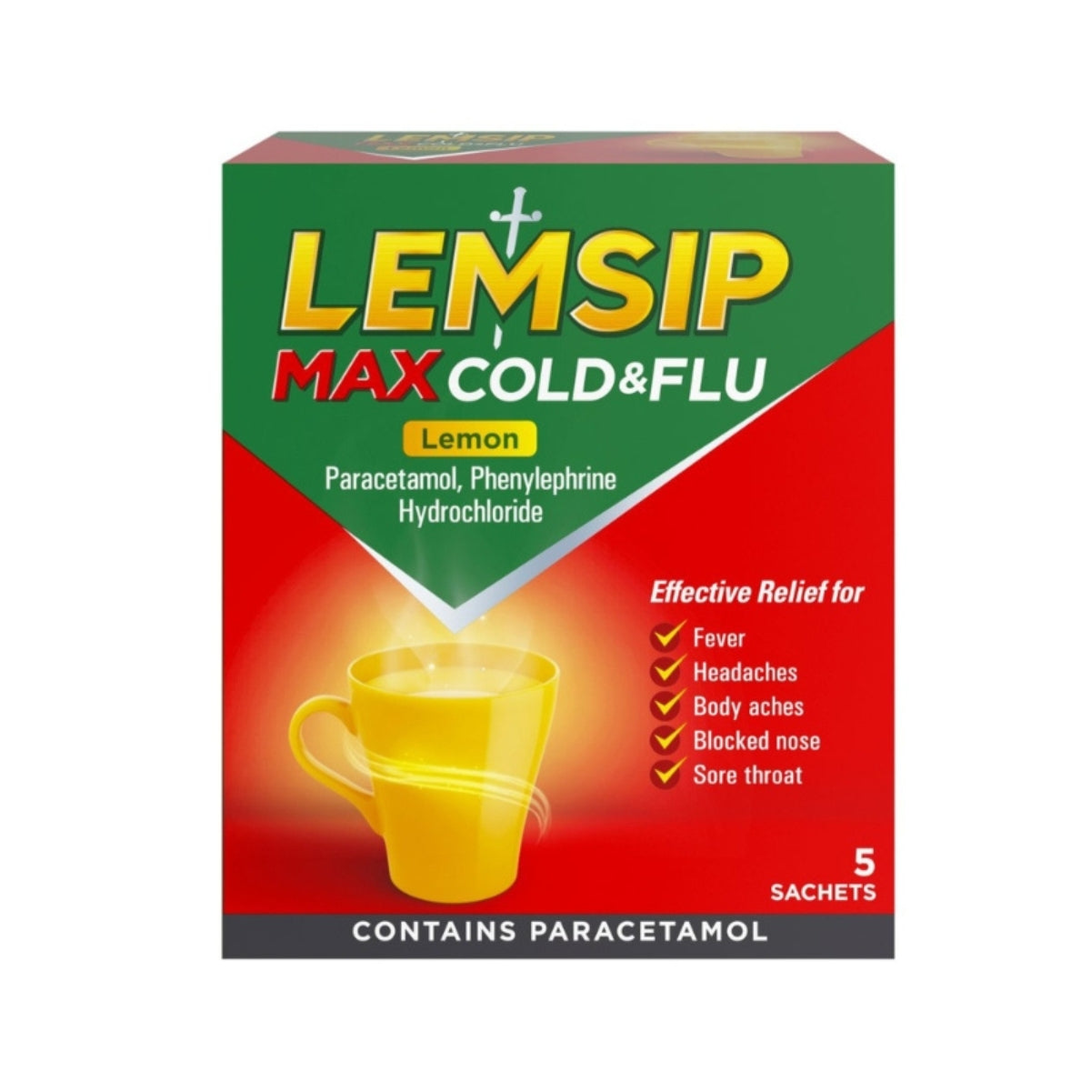 Lemsip Max Cold & Flu Lemon (5 Sachets)