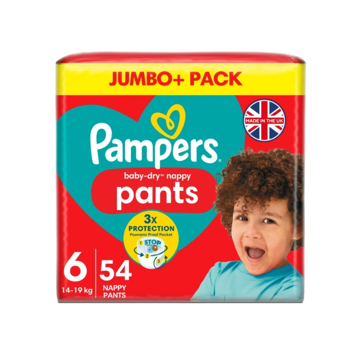 Pampers Baby-Dry Nappy Pants Size 6 (54 Pack)