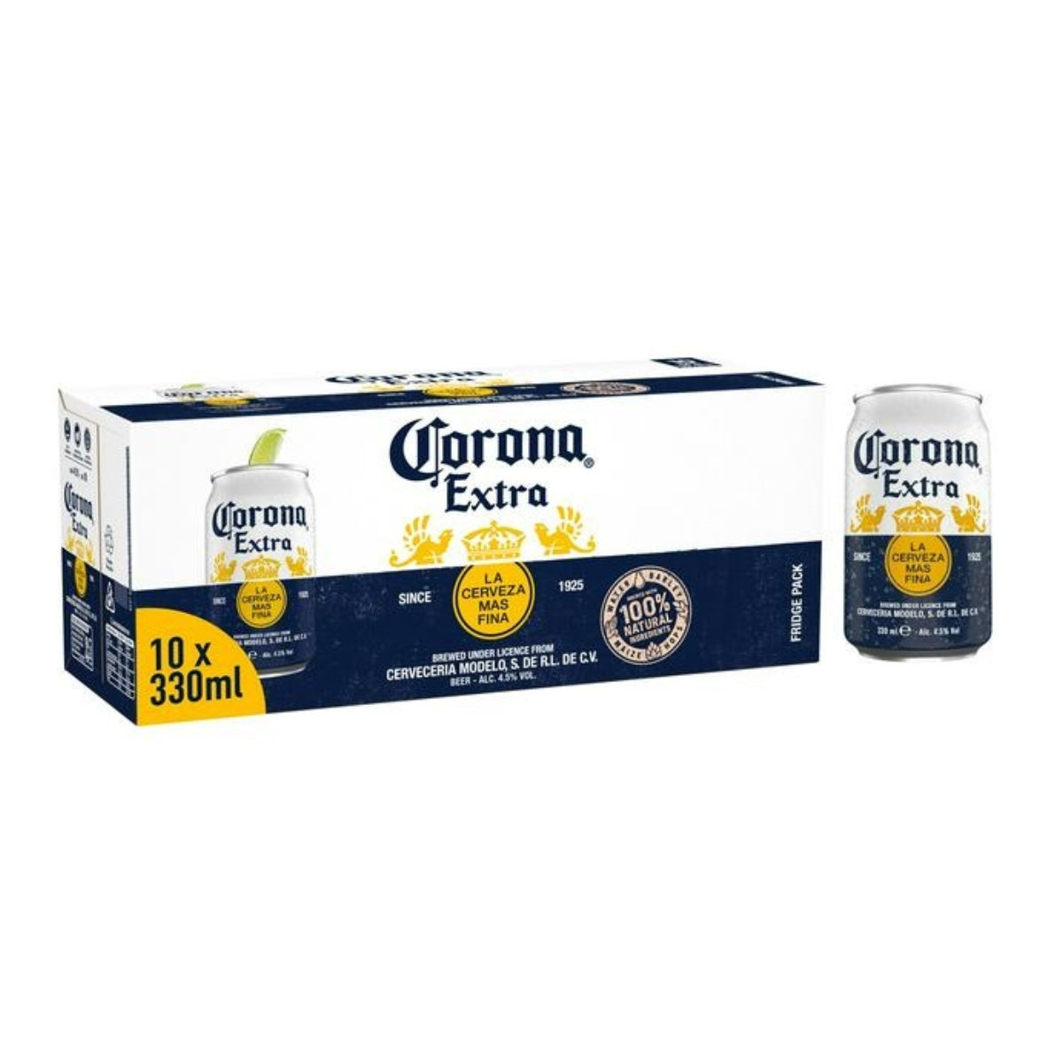Corona Extra 10 x 330ml Cans (4.5% ABV)