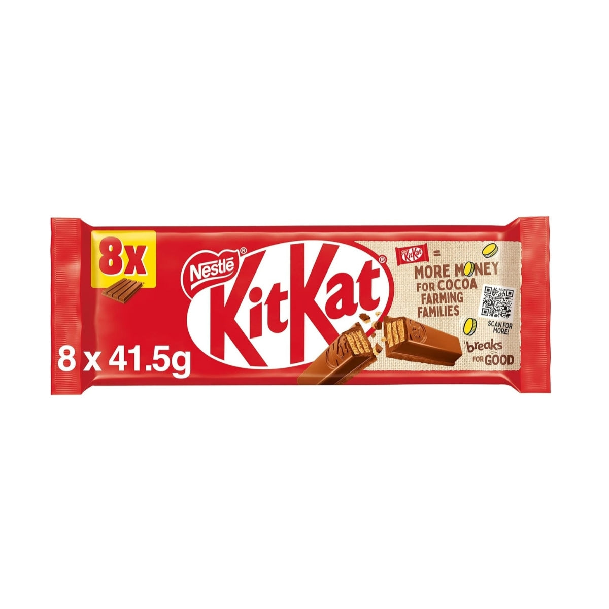 KitKat 4-Finger Chocolate Bars (8 Pack) 332g