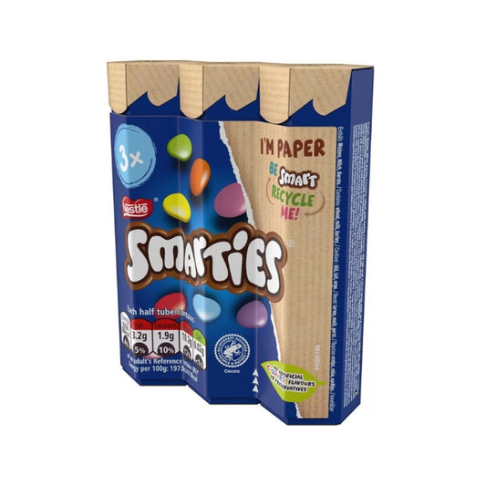 Nestlé Smarties Chocolate Tube (3 x 34g)