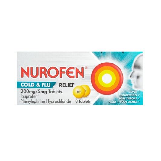 Nurofen Cold & Flu Relief 200mg/5mg Tablets (8 Pack)