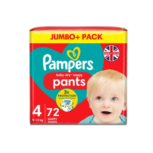 Pampers Baby-Dry Nappy Pants Size 4 (72 Pack)